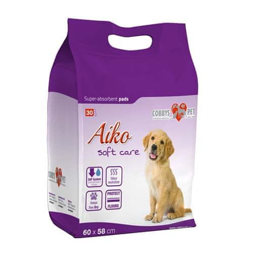 AIKO SOFT CARE 60x58cm 30db kutyapelenka + ajándék AIKO Soft Care Sensitive 16x20cm 20db nedvesített törlőkendő