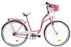 Davi  Lila Női kerékpár 1 fokozat 28″, Fonott, 160-185 cm magasság, Rózsaszín
