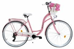 Davi  Emma Női kerékpár 7 fokozat 28″, Fonott, 160-185 cm magasság, Rózsaszín