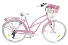 Davi  Bianca Cruiser Alumínium Női kerékpár 7 fokozat 28″, Fonott, 160-185 cm magasság, Rózsaszín