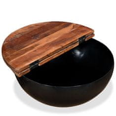 shumee 2 db fekete, tál alakú újrahasznosított fa dohányzóasztal