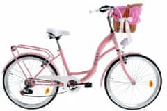 Davi  Amelia Gyerek kerékpár, 6 fokozat, 24″ kerék, 130-165 cm magassag, Rózsaszín