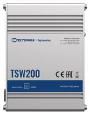Teltonika ipari, felügyelet nélküli PoE switch TSW200 8x 802.3af/at