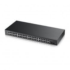 Zyxel GS1900-48 v2, 48 portos GbE L2 intelligens kapcsoló, rackbe szerelhető