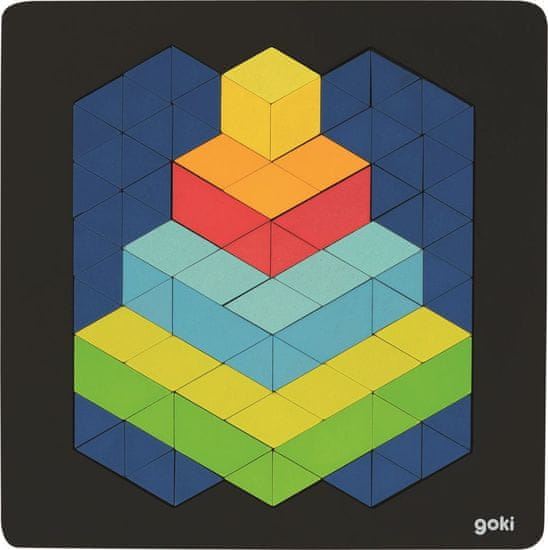 Goki Fából készült puzzle Piramis 3D hatású 82 db