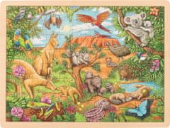 Goki Fából készült puzzle Ausztrál állatok 96 darab
