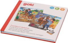 Goki Mágneses puzzle könyv Lovas istálló 2x20 darab