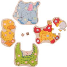 Goki Puzzle játék kockával Állatok