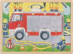 Goki Többrétegű fa puzzle Tűzoltók munka közben 59 darab