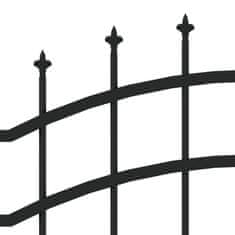 shumee fekete porszórt acél kerti kerítés lándzsa hegyekkel 190 cm
