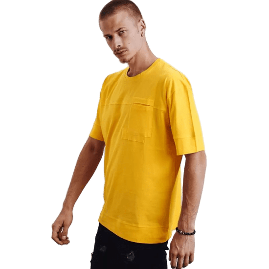 Dstreet Férfi sárga póló zsebbel rx4633
