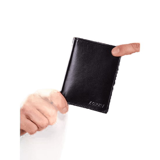 LOREN Függőleges fekete pénztárca férfiaknak CE-PF-N4-BAU.20_301023