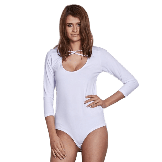 Factoryprice Női bodysuit VERONA fehér, dekoratív nyakkivágással PL-BO-1413.01_259853