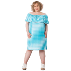 BASIC FEEL GOOD Női csíkos ruha plus size ANNABEL kék RV-SK-6638.71_364865 XL