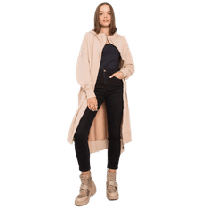 FANCY Női hosszú kapucnis pulóver CARLIN bézs színű FA-BL-6319.38P_372970 Univerzális