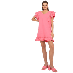 FANCY Női fodros ruha applikációval KELL pink FA-SK-7017.72P_386393 Univerzális