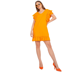 FANCY Női fodros ujjú ruha applikációval MELANTHA narancs színben FA-SK-7017.72P_386376 Univerzális