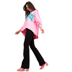 FANCY Női túlméretezett pamut kapucnis pulóver ELMO rózsaszín és kék FA-BL-7821.40P_387285 Univerzális