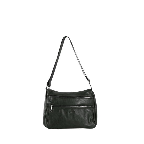 F & B Női CHANTALE sötétzöld bőr táska pántokkal OW-TR-F539-1_391091
