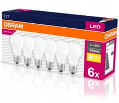 Osram 6x LED izzó E27 A60 8,5W = 60W 806lm 2700K Meleg fehér 200°