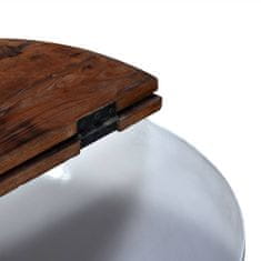 Greatstore 2 db fehér tál alakú újrahasznosított fa dohányzóasztal