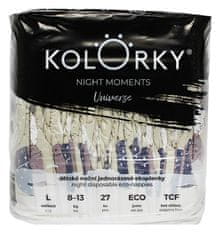 KOLORKY NIGHT MOMENTS - Világyegyetem - L (8-13 kg) - 27 db - éjszakai eldobható öko pelenkák