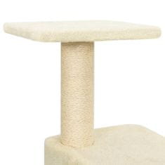 Greatstore krémszínű macskabútor szizál kaparófákkal 119 cm
