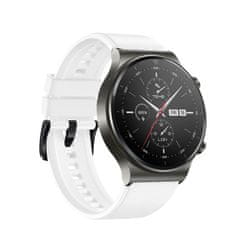 TKG Huawei Watch GT / GT2 / GT2 Pro (46 mm) okosóra szíj - fehér szilikon (22 mm) sima kialakítás