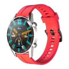 TKG Huawei Watch GT / GT2 / GT2 Pro (46 mm) okosóra szíj - piros szilikon (22 mm)