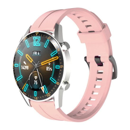 TKG Huawei Watch GT3 Pro (46 mm) okosóra szíj - pink szilikon (22 mm)