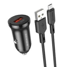 Borofone Borofone autós töltő USB-microUSB kábellel - Fekete