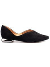 Amiatex Női balerina cipő 92243 + Nőin zokni Gatta Calzino Strech, fekete, 36