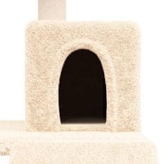 Greatstore krémszínű macskabútor szizál kaparófákkal 82 cm