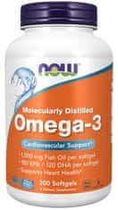 NOW Foods Omega-3, molekulárisan desztillált, 200 lágyzselé