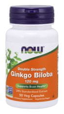 NOW Foods Ginkgo Biloba Double Strength, 120 mg, 50 gyógynövényes kapszula