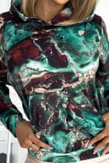 Numoco Női kapucnis pulóver Astongaine türkiz-barna L