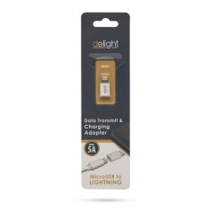 Delight Delight, Adapter - iPhone Lightning - MicroUSB , 18 x 8 mm, fehér