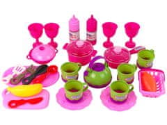 Lean-toys Edénykészlet egy táskában 31 darab rózsaszínű