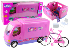 Lean-toys Camper kemping rózsaszín babakerékpár 50 cm