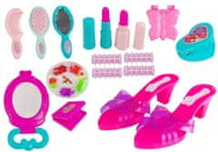 Lean-toys Beauty Set egy bőröndben Rollers Flip Flops gyöngyök