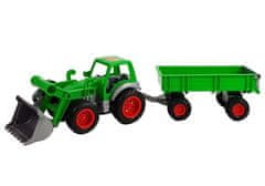 Lean-toys Traktoros rakodógép farmer pótkocsival Zöld 8817 Polesie