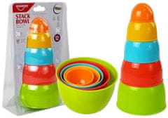Lean-toys Piramis csészék puzzle kisgyerekeknek 5db