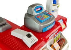 Lean-toys Játék piac kocsival Fiskális pénztárgép szkenner élelmiszer bevásárlással