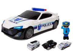 Lean-toys Rendőrségi autó tároló garázs 2in1 rendőr kisautók hangfények