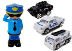Lean-toys Rendőrségi autó tároló garázs 2in1 rendőr kisautók hangfények