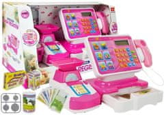 Lean-toys Fiskális pénztárgép Scale szkenner bevásárló lista piac rózsaszínű