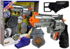 shumee Rendőrségi szett revolver 20 cm-es jelvénytartó tokban, síp hang-fényeffektusokkal