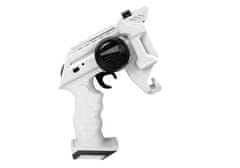 Lean-toys Gun Launcher Car 2 az 1-ben távirányítós hablemezek fehér 2.4 G