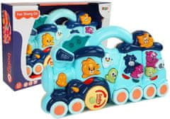 Lean-toys Gyermek interaktív játék mozdony állat hangok kék