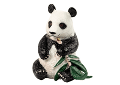 Lean-toys Állatfigura készlet Panda evés a kicsikkel